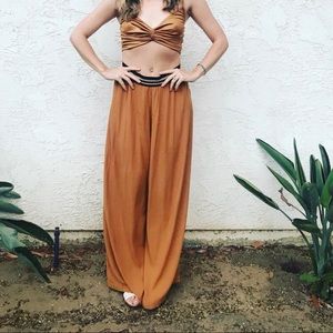 NWT Anthropologie Metallic Wide Leg Pants